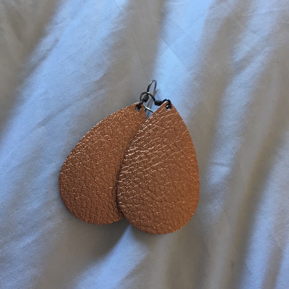 Nickel and Suede copper earrings-small